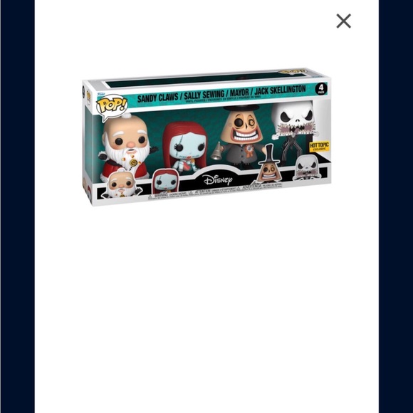 Funko Pop Nightmare Before Christmas 4 Pack, Sandy Claws, Sally, Mayor, & Jack - Picture 2 of 2